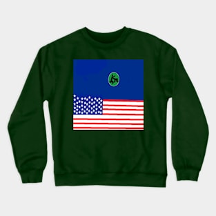 Sporty USA Design on Green Background Crewneck Sweatshirt